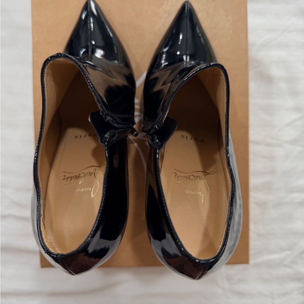 Christian Louboutin Black Patent Booties — Dahlia Patent in Size 36 US 6 - Picture 9 of 10